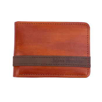 Men's Republic Slick Vegan Leather Money Wallet - Tan