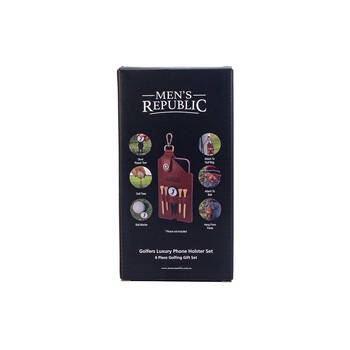 Men’s Republic Golfers Luxury Phone Holster Set and Repair Tool - Brown