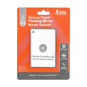 SOL Rescue Flash Signal Mirror 3M Reflective Aiming Aid Unbreakable 5cm x 7.5cm