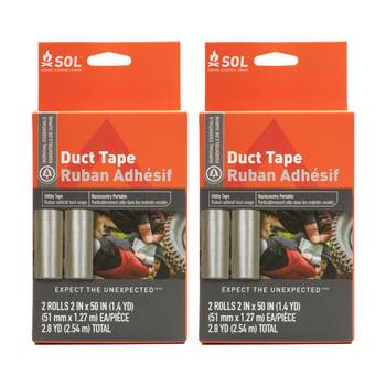 2x 2pc SOL Duct Tape Industrial Strength Backcountry Portable 2 Inch X 50