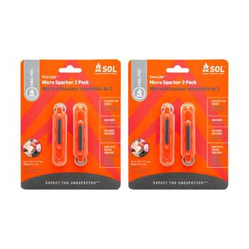 2x 2pc SOL Fire Lite Micro Sparker Windproof Compact Emergency Starter