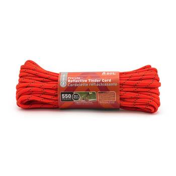 SOL Tinder Cord 550 Grade Reflective High Visibility Fire Starter Paracord 50ft