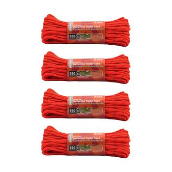 4PK SOL Tinder Cord 550 Grade High Visibility Fire Starter Paracord 50ft
