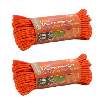 2PK SOL Tinder Cord Fire Starter Utility Paracord 50 Ft High Visibility