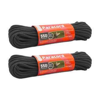 2PK SOL Paracord 550 Strength Nylon 7 Inner Strands Multipurpose 50 Ft