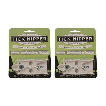 2PK AMK Tick Nipper Remover Safe Easy Removal For People And Pets White
