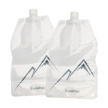 2pc RapidPure Collapsible Water Bottles Packable 1.5L Camping Hiking