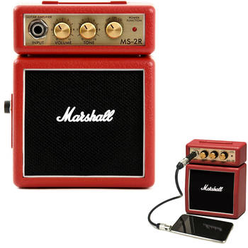 Marshall MS-2R Red Portable Micro Amplifier Amp Speaker for Guitar Instrument