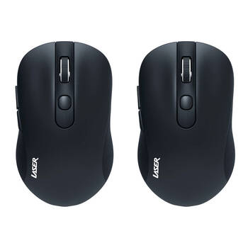 2x Laser Ergonomic Wireless USB Mouse for PC Laptop Desktop Mac Windows Black