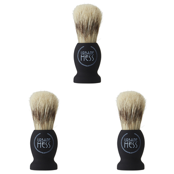 3PK Urbane Mess Natural Bristle Shave Brush Grooming Care 