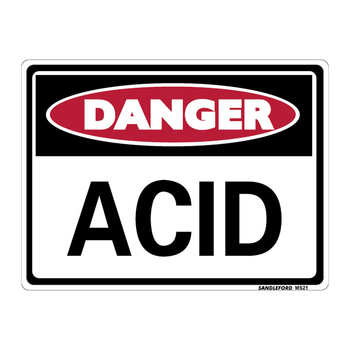 Danger Acid Medium Sign 200x300x1mm Polypropylene