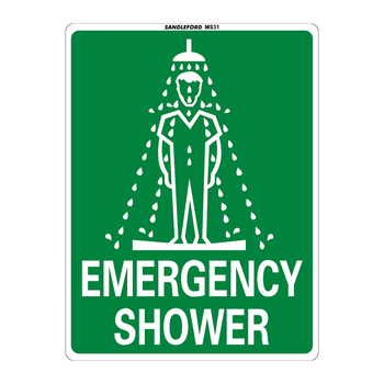 Emergency Shower Medium Sign 200x300x1mm Polypropylene