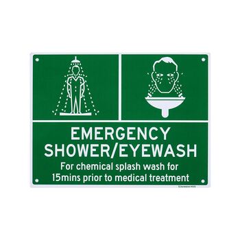 Emergency Shower/Eyewash Medium Sign 200x300x1mm Polypropylene