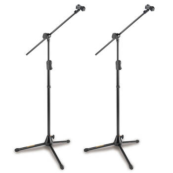 2PK Hercules EZ Clutch Tripod Microphone Stand w/ 2 in 1 Hideaway Boom