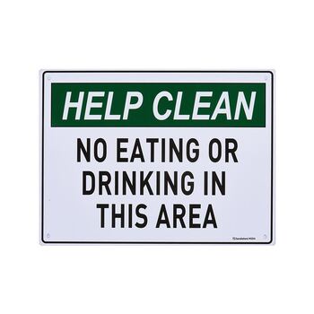 No Eating Or Drinking In This Area Medium Sign 200x300x1mm Polypropylene