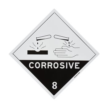 Corrosive Medium Sign 200x300x1mm Polypropylene