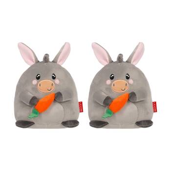 2PK Legami Kids Cute Animal Plush Mini Donkey Super Soft Standing Toy 15cm 3y+