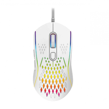 Laser Wired Gaming RGB Mouse 12800 DPI For PC/Laptop - White