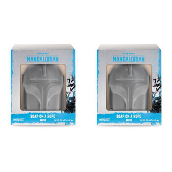 2PK Star Wars Mandalorian Helment Scented Soap on a Rope 180g Cedarwood & Lime