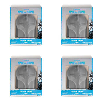 4PK Star Wars Mandalorian Helment Scented Soap on a Rope 180g Cedarwood & Lime