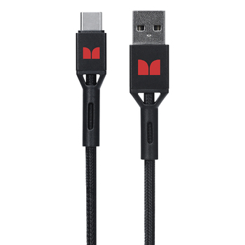 Monster Braided 1.2M USB-C to USB-A Black Charging/Sync Cable