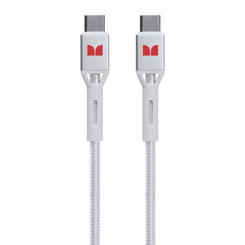 Monster Braided 1.2M USB-C to USB-C White Phone Charging/Sync Cable