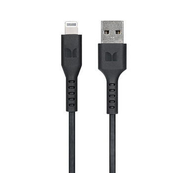 Monster TPE 1.2M Lightning to USB-A BLK Phone Charging/Sync Cable