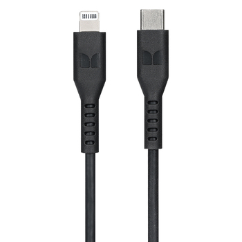 Monster TPE 1.2M Lightning to USB-C BLK Phone Charging/Sync Cable