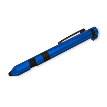 3pc Blank Blue Multi-Tool Pen 7 In 1 Functions Blue Case