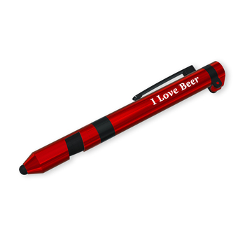 3pc I Love Beer Multi-Tool Pen 7 In 1 Functions Red Case