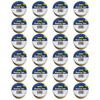 24PK Toolrich Masking/Painters Adhesive Tape Roll 48mmx18.3m White