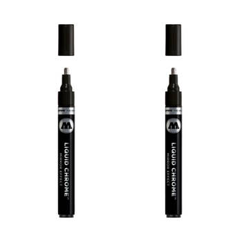 2PK Molotow High Gloss Mirrored Effect Liquid Chrome Marker Art Pen 4mm