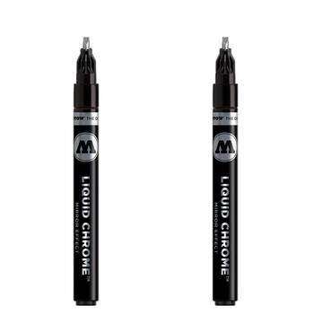 2PK Molotow High Gloss Mirrored Effect Liquid Chrome Calligraphy Pen 3mm