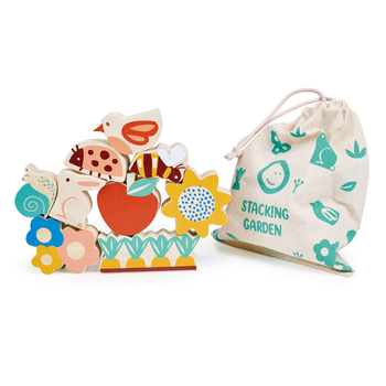 Mentari Happy Stacking Garden Set w/ Bag 20x20cm Wooden Toy 2y+