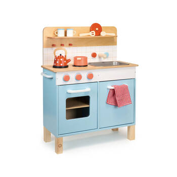 Mentari Kid's Wooden Kitchen Pretend Role Playing Toy 62x75cm Set 3y+