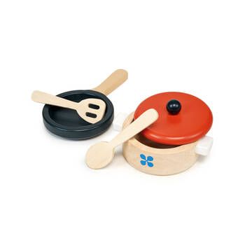 Mentari Wooden Casserole Pan & Pot Kids/Children Toy Set 2y+