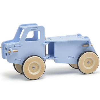 Moover Toys Classic Dump Truck Wooden Kids Ride On Light Blue 18m+