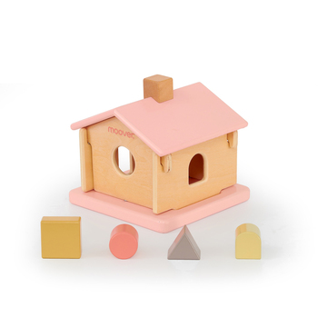 Moover Toys Classic Sorting House Wooden Kids Playset Pink 6m+