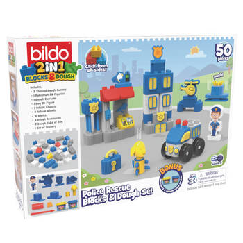 Bildo Police Rescue Blocks & Dough Set Kids Educational Toy 3y+