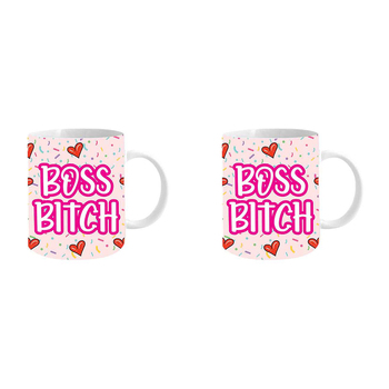 2PK Boss B*tch 360ml Ceramic Coffee/Tea Drink Mug w/ Handle