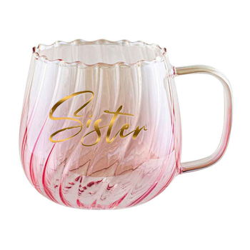 Sister Glass 670ml/10cm Coffee Mug w/ Handle - Pink