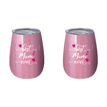 2PK Best Mum Ever 360ml S/S Vacuum Insulated Tumbler Double Walled Mug