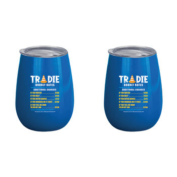 2PK Tradie Hour Rates 360ml S/S Vacuum Insulated Tumbler Double Walled Mug
