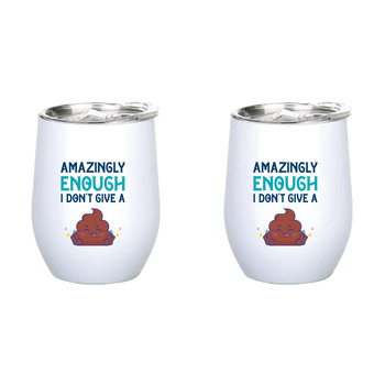 2PK Amazingly Enough I Don't 360ml S/S Insulated Tumbler Double Walled Mug