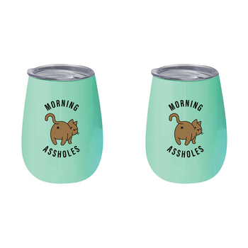 2PK Morning A**holes 360ml S/S Vacuum Insulated Tumbler Double Walled Mug
