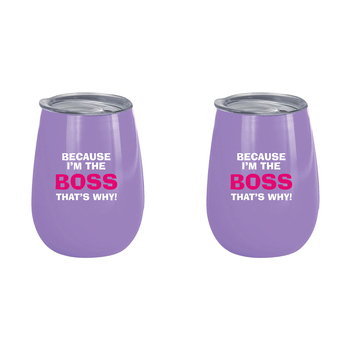 2PK Because I'm the Boss 360ml S/S Vacuum Insulated Tumbler Double Walled Mug