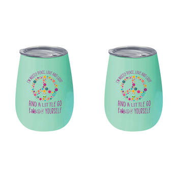 2PK I'm Mostly Peace Love 360ml S/S Vacuum Insulated Tumbler Double Walled Mug