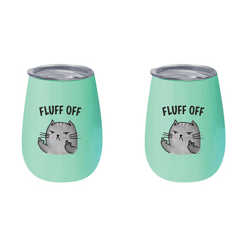 2PK Fluff Off 360ml S/S Vacuum Insulated Tumbler Double Walled Mug