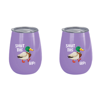 2PK Shut The Duck Up 360ml S/S Vacuum Insulated Tumbler Double Walled Mug