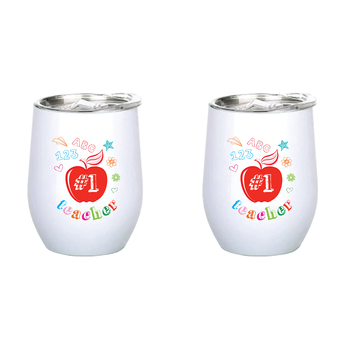 2PK No.1 Teacher 360ml S/S Vacuum Insulated Tumbler Double Walled Mug